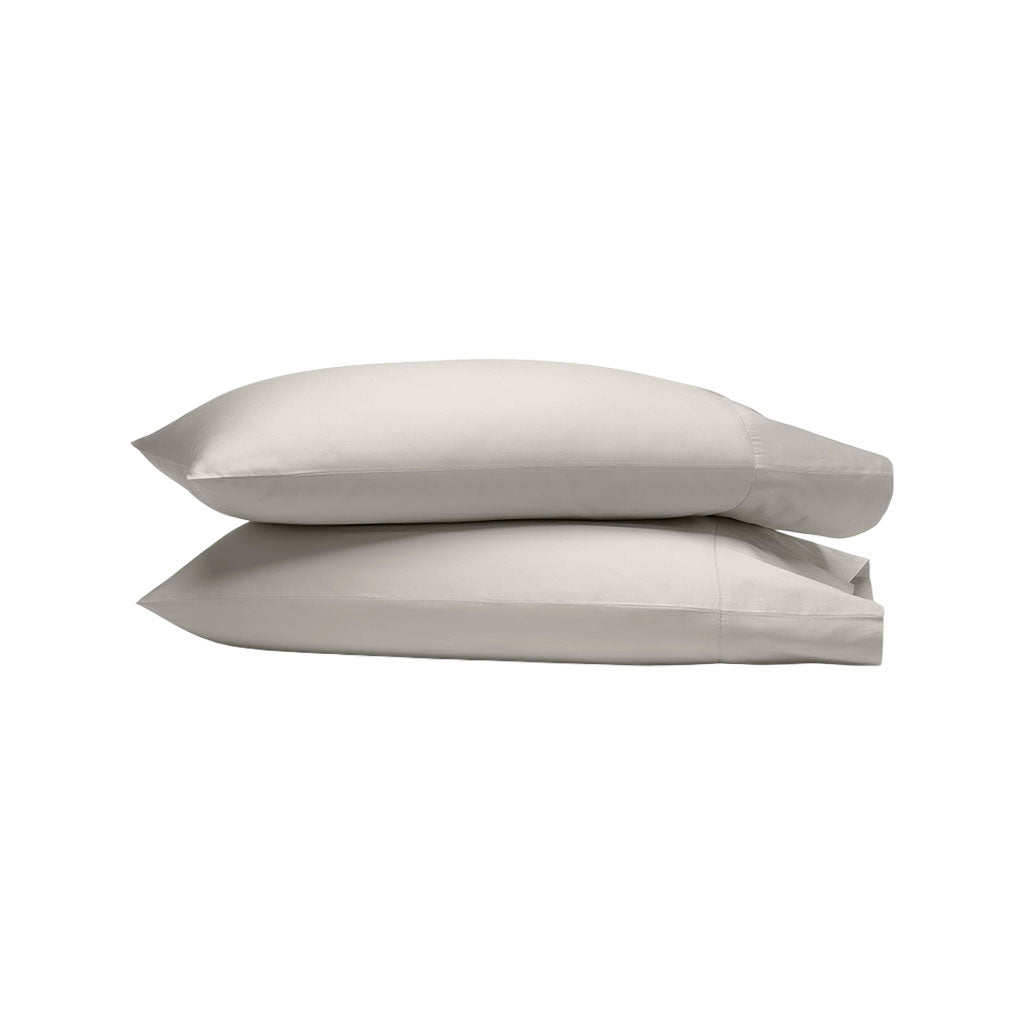 Percale Hemmed Pillowcase Set in Pewter