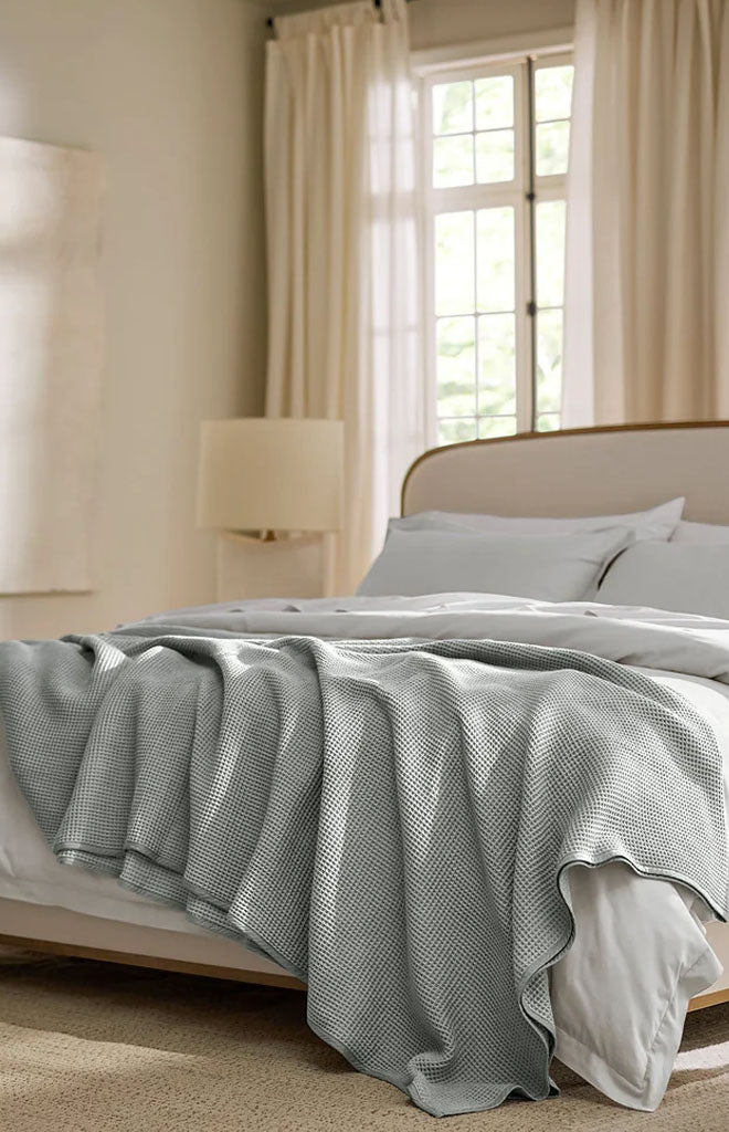 Waffle Bed Blanket in Shore