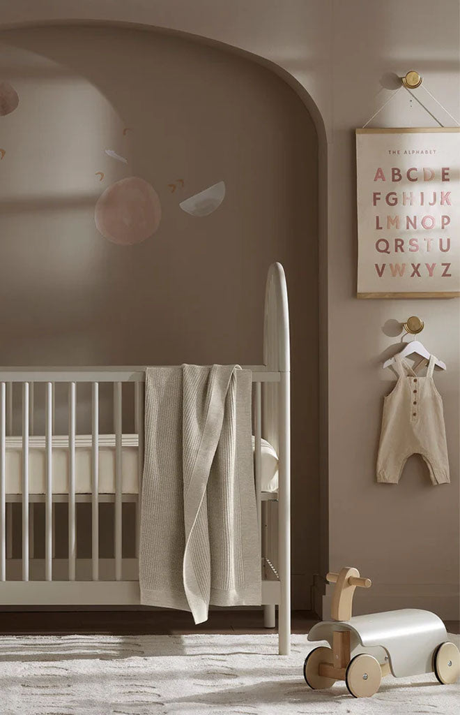 Ribbed Knit Baby Blanket in Heathered Oatmeal