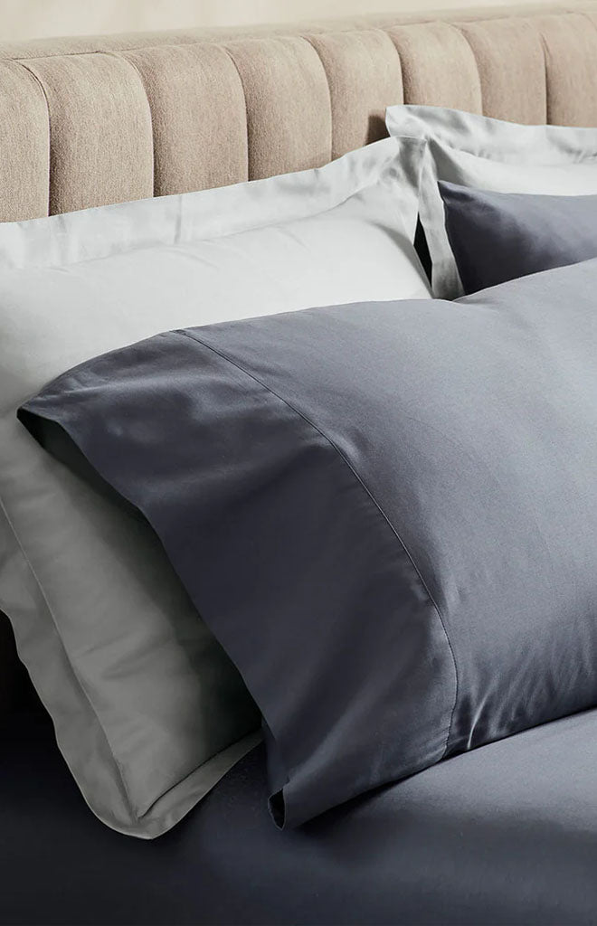 Percale Hemmed Pillowcase Set in Mineral