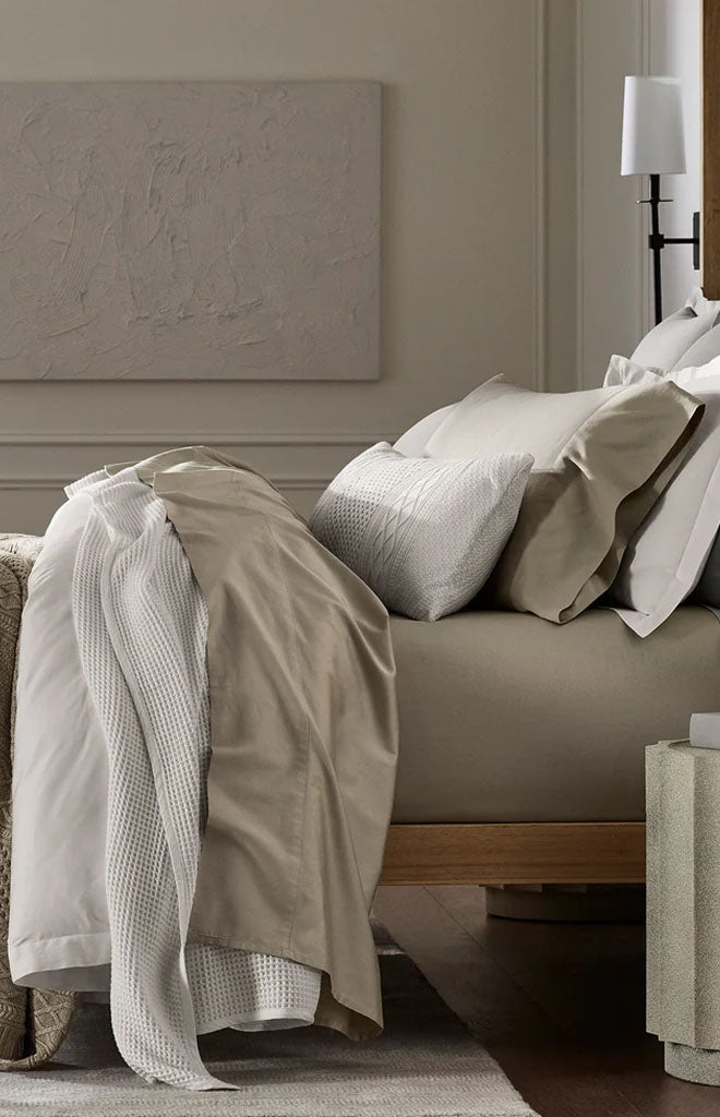 Percale Hemmed Sheet Set in Oak