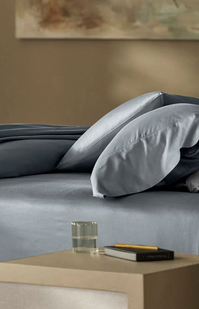 Signature Hemmed Pillowcase Set in Bluestone