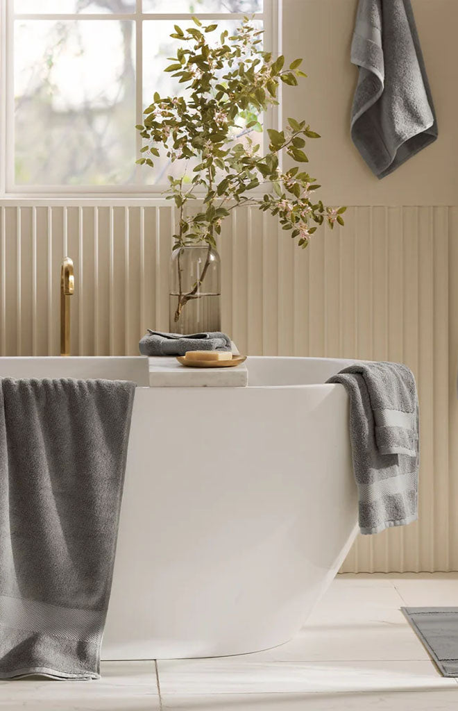 Plush Bath Sheet Set in Stone