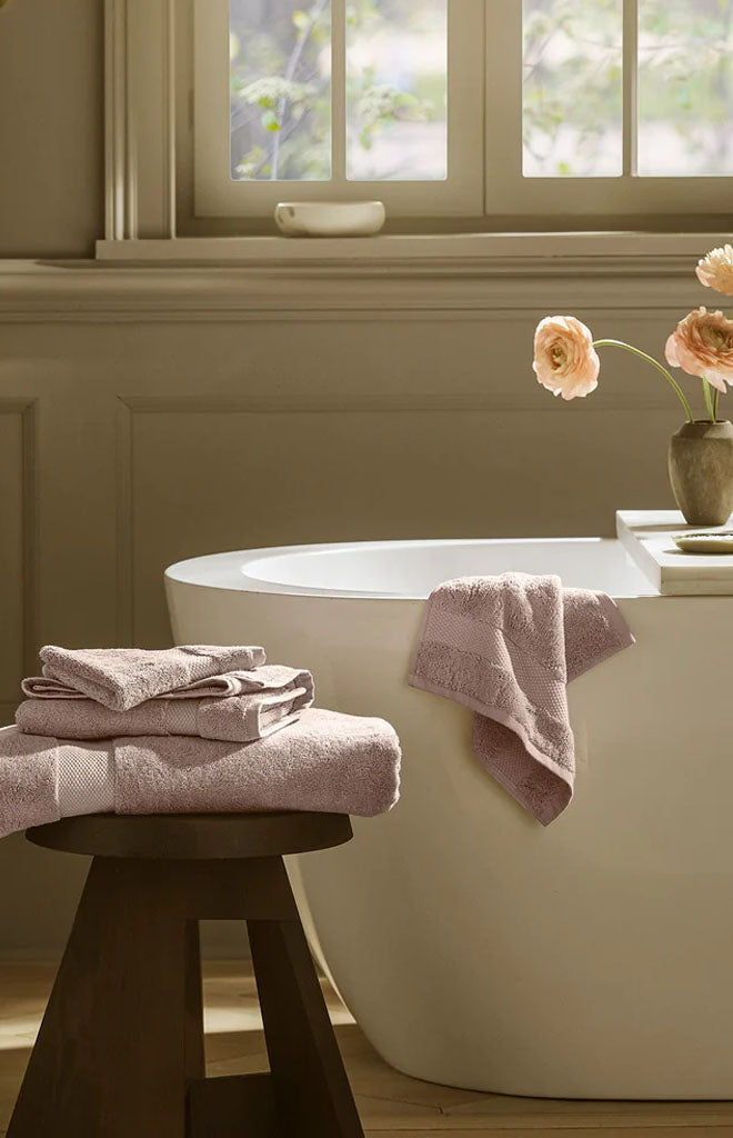 Plush Bath Sheet Set in Dusty Rose