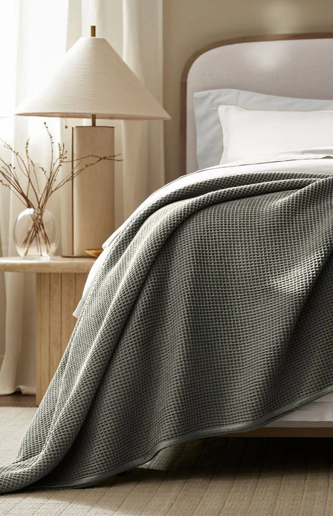 Waffle Bed Blanket in Juniper