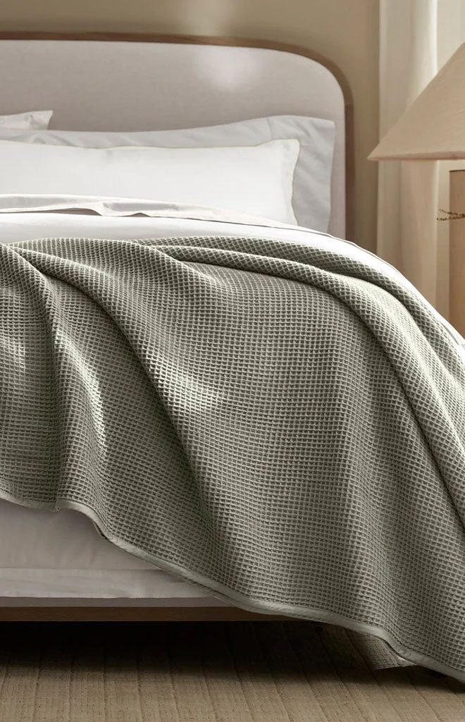 Waffle Bed Blanket in Sageleaf