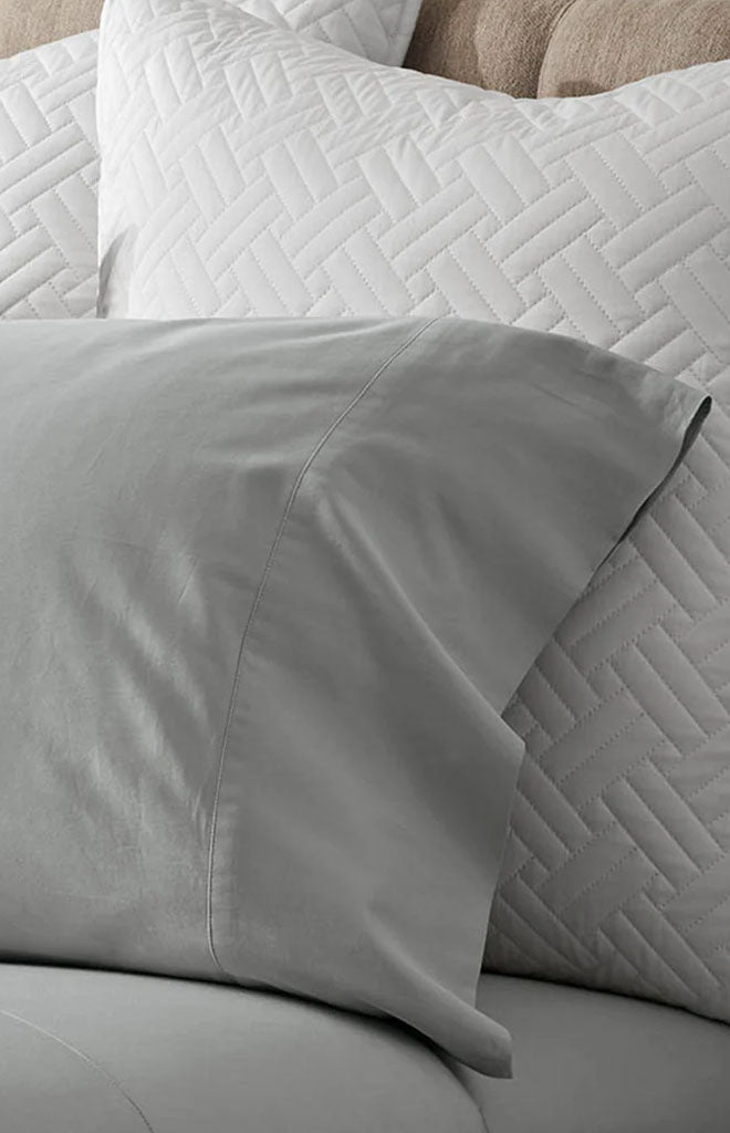 Percale Hemmed Pillowcase Set in Shore