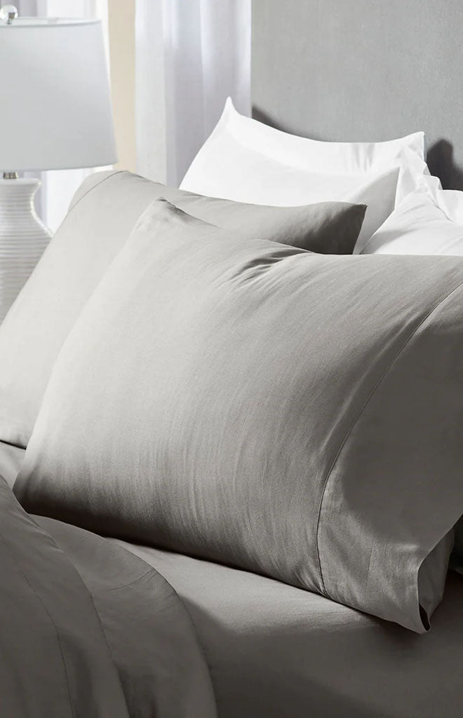 Signature Hemmed Pillowcase Set in Stone