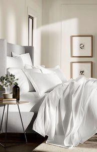 Percale Hemmed Sheet Set in White