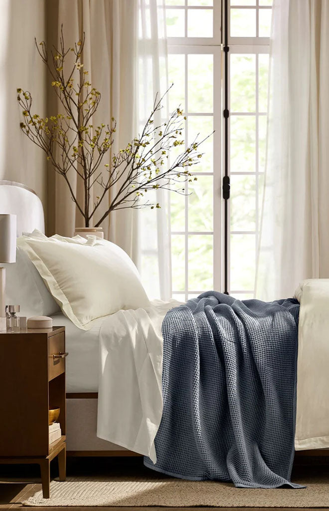 Waffle Bed Blanket in Mineral