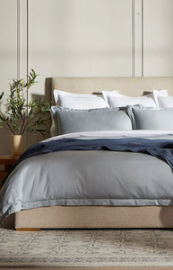 Percale Hemmed Duvet Set in Shore