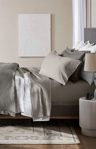 Percale Hemmed Sheet Set in Pewter