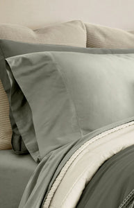 Percale Hemmed Pillowcase Set in Sageleaf