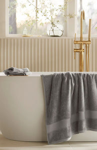 Plush Bath Towel Set in Stone