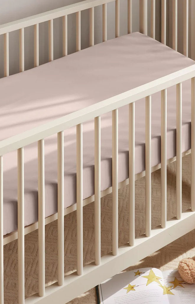 Signature Hemmed Fitted Crib Sheet in Dusty Rose