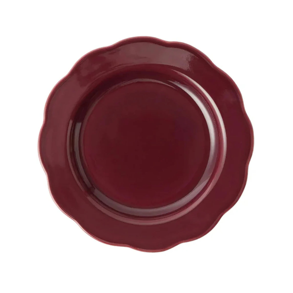 Fiore Dessert Plate in Burgundy