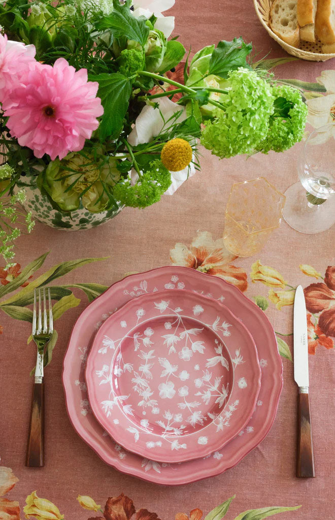 Ginori x Cabana Floral Dessert Plate in Pink