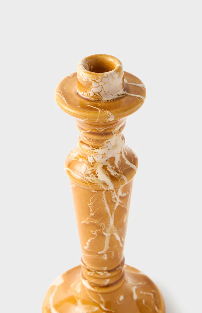 Marbled Candle Holder in Terracotta