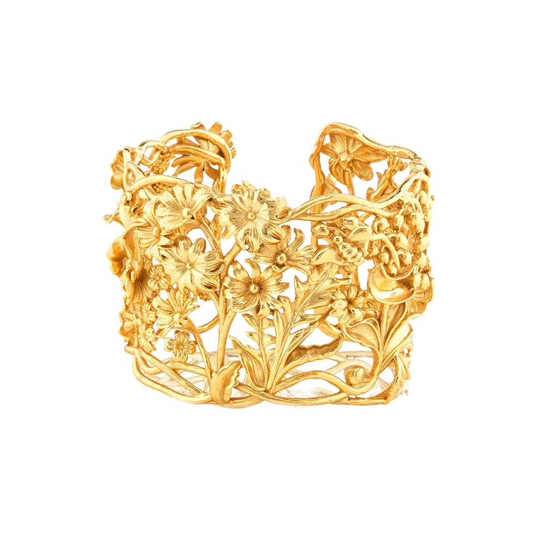 Meadow Wildflower Cuff in Gold