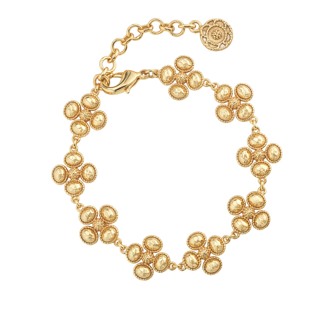 Berry Clover Linear Bracelet in Gold