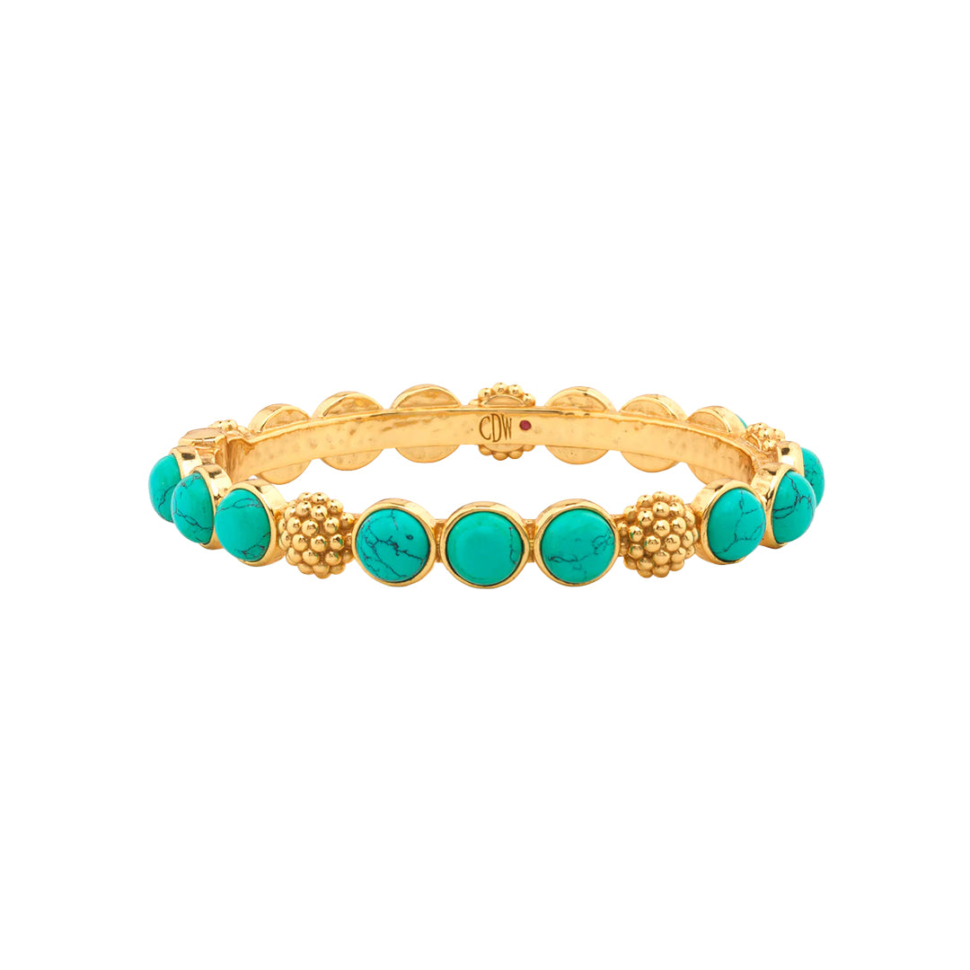 Berry Gem Hinged Bangle in Turquoise