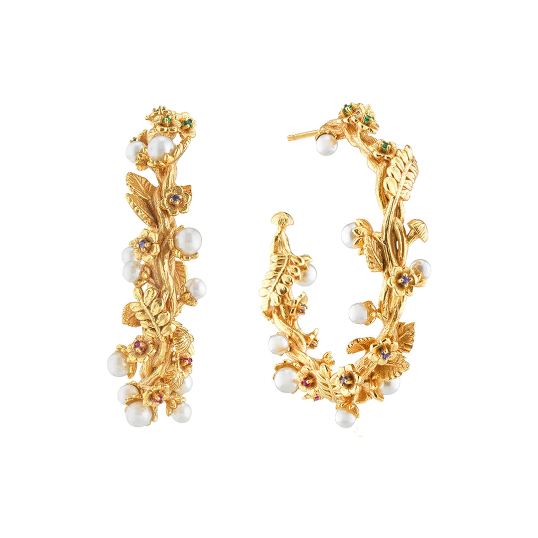 Meadow Grande Hoop Earrings in Pearl