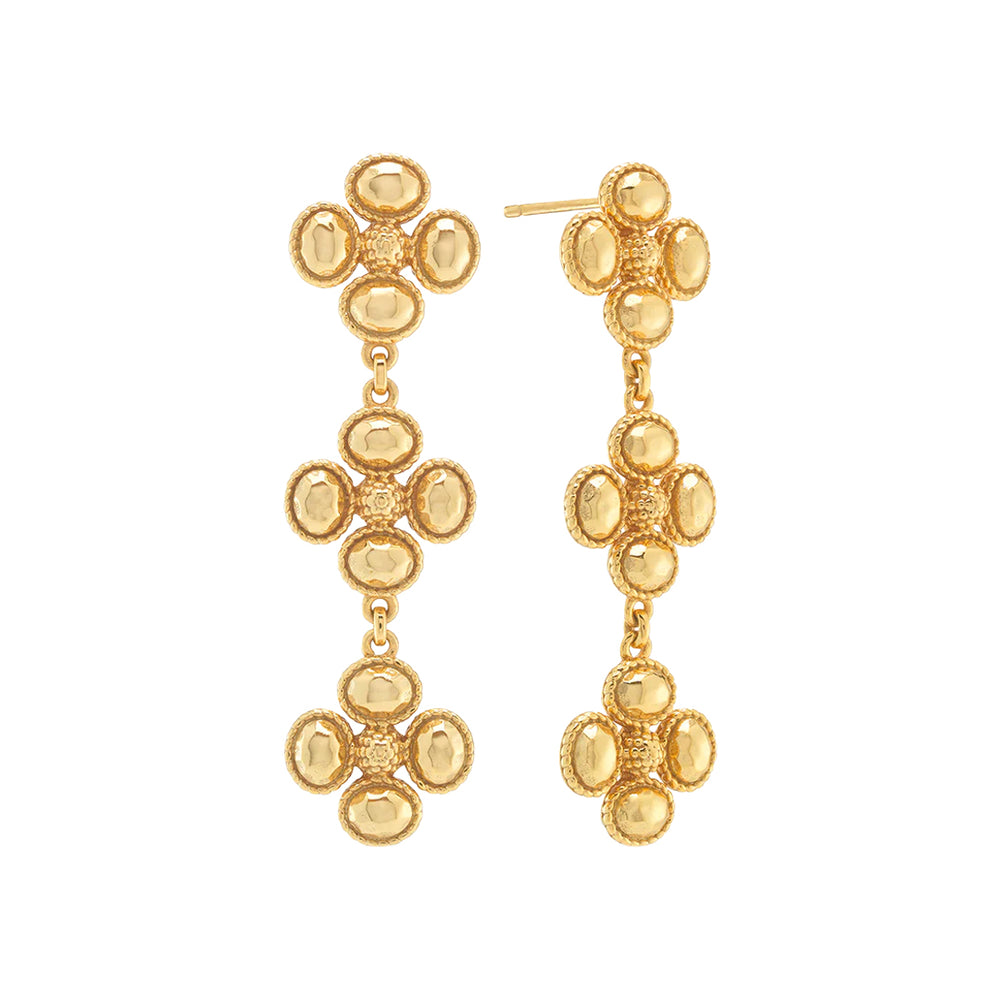 Berry Clover Linear Earrings in Gold