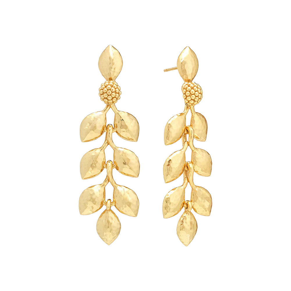 Golden Laurel Dangle Earrings