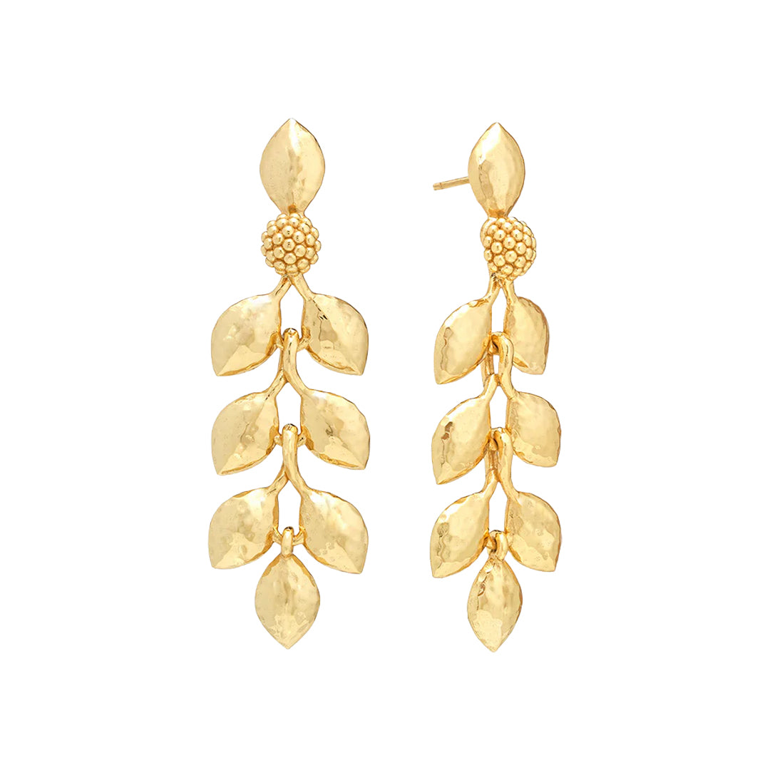 Golden Laurel Dangle Earrings