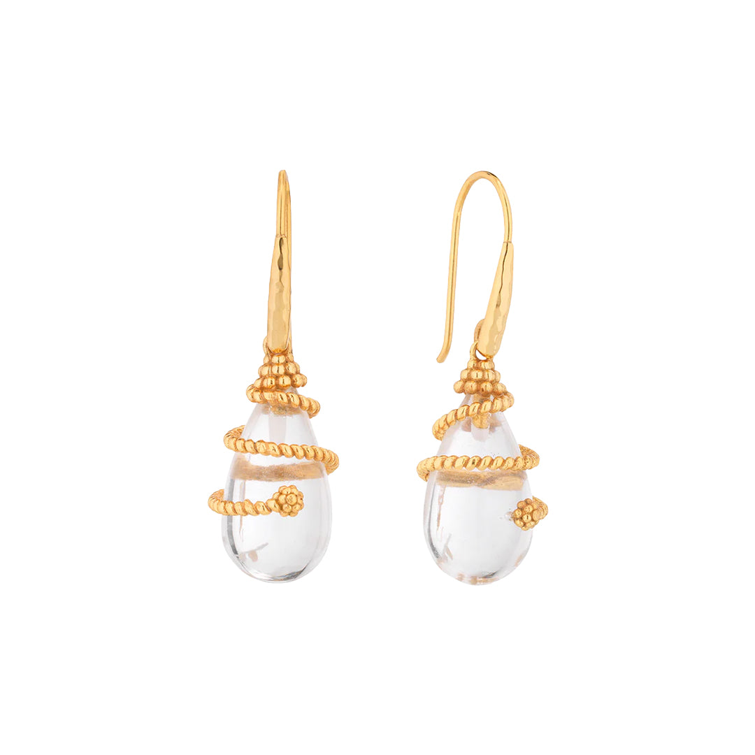 Lily Drop Earrings in Clear Quartz