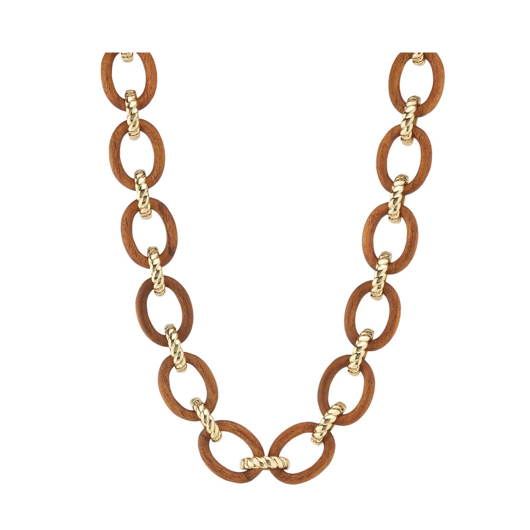 Earth Goddess Link Necklace in Teak