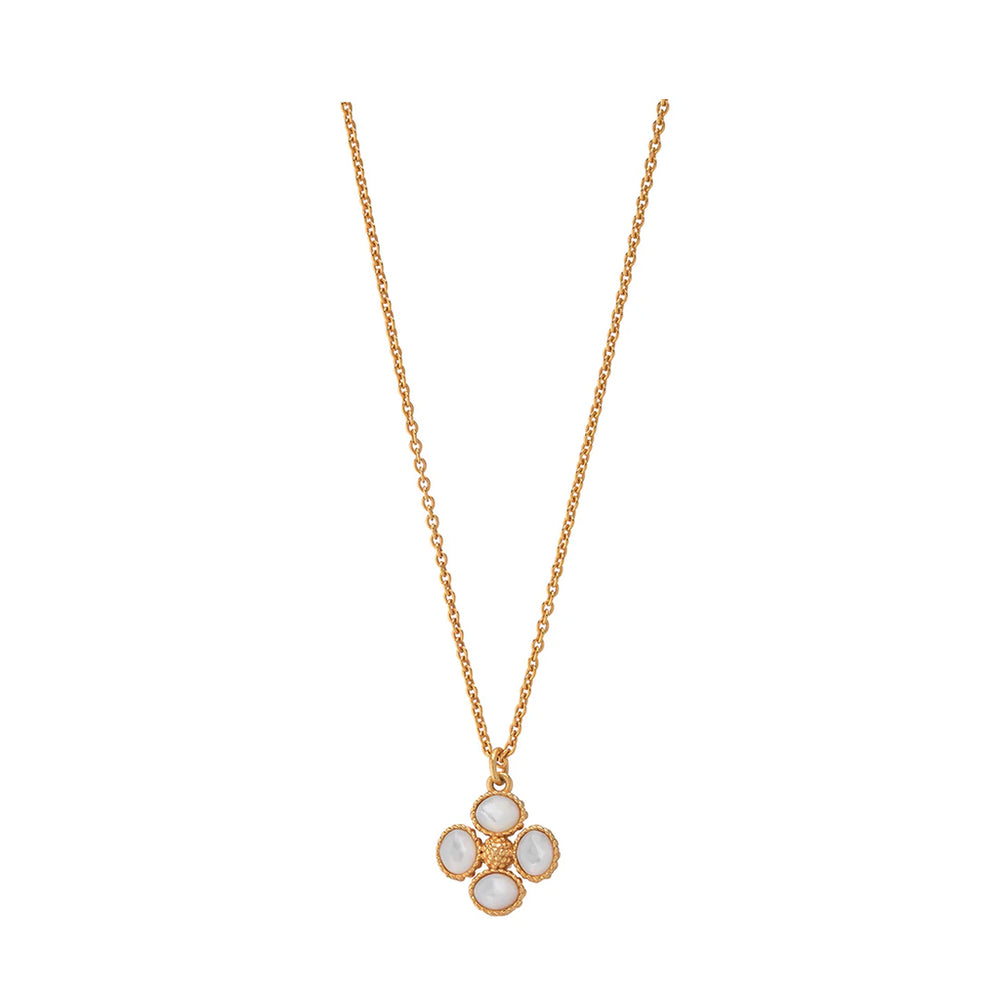 Berry Clover Double Sided Charm Necklace in Mother of Pearl