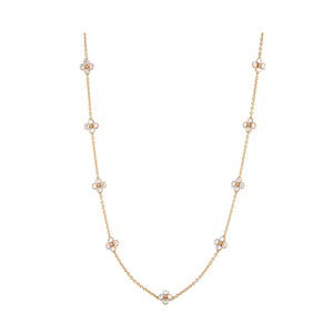 Berry Clover Double Sided Necklace 28" in Mother of Pearl
