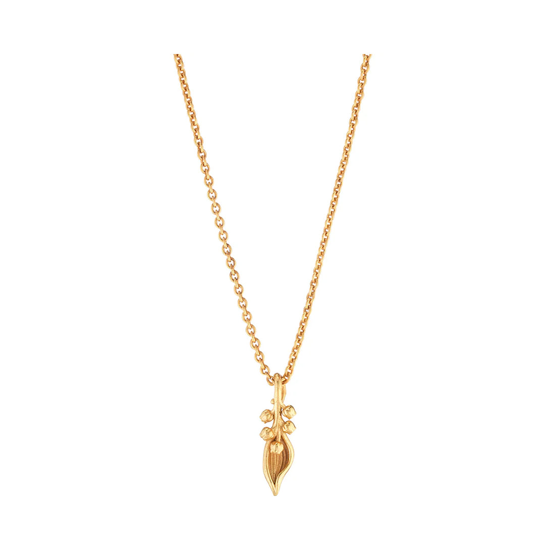 Meadow Lily Charm Necklace in Gold