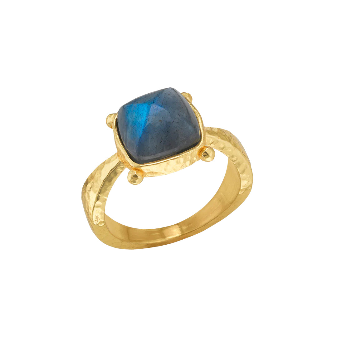 Mystic Eye Gem Ring in Blue Labradorite