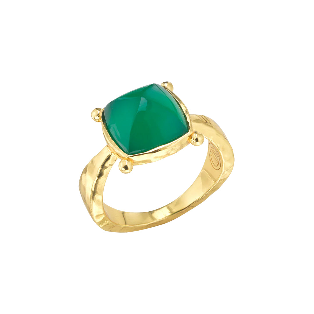 Mystic Eye Gem Ring in Green Onyx