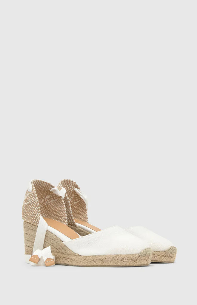 Carina 6 Espadrille in White Cotton