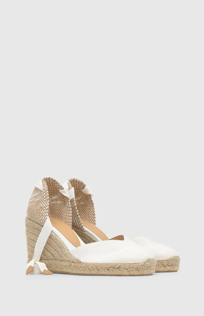 Chiara 8 Espadrille in White Cotton