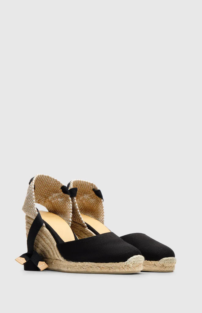 Carina 8 Espadrille in Black Cotton