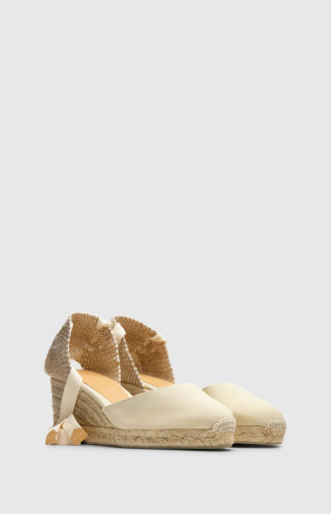 Carina 6 Espadrille in Ivory Cotton