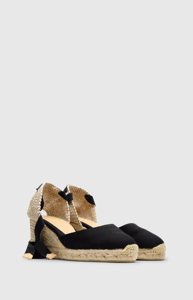 Carina 6 Espadrille in Black Cotton