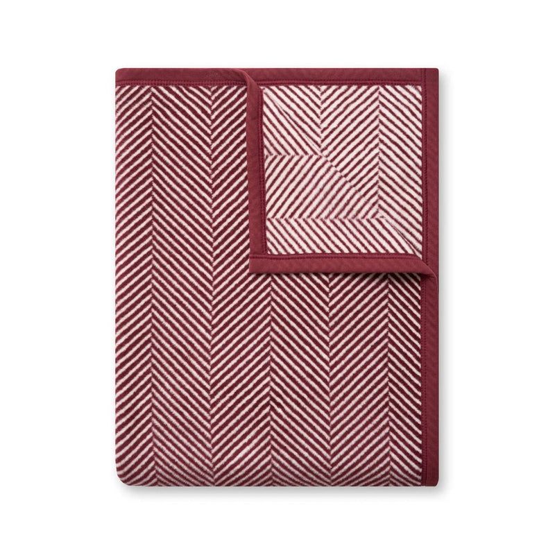 Harborview Herringbone Maroon Blanket