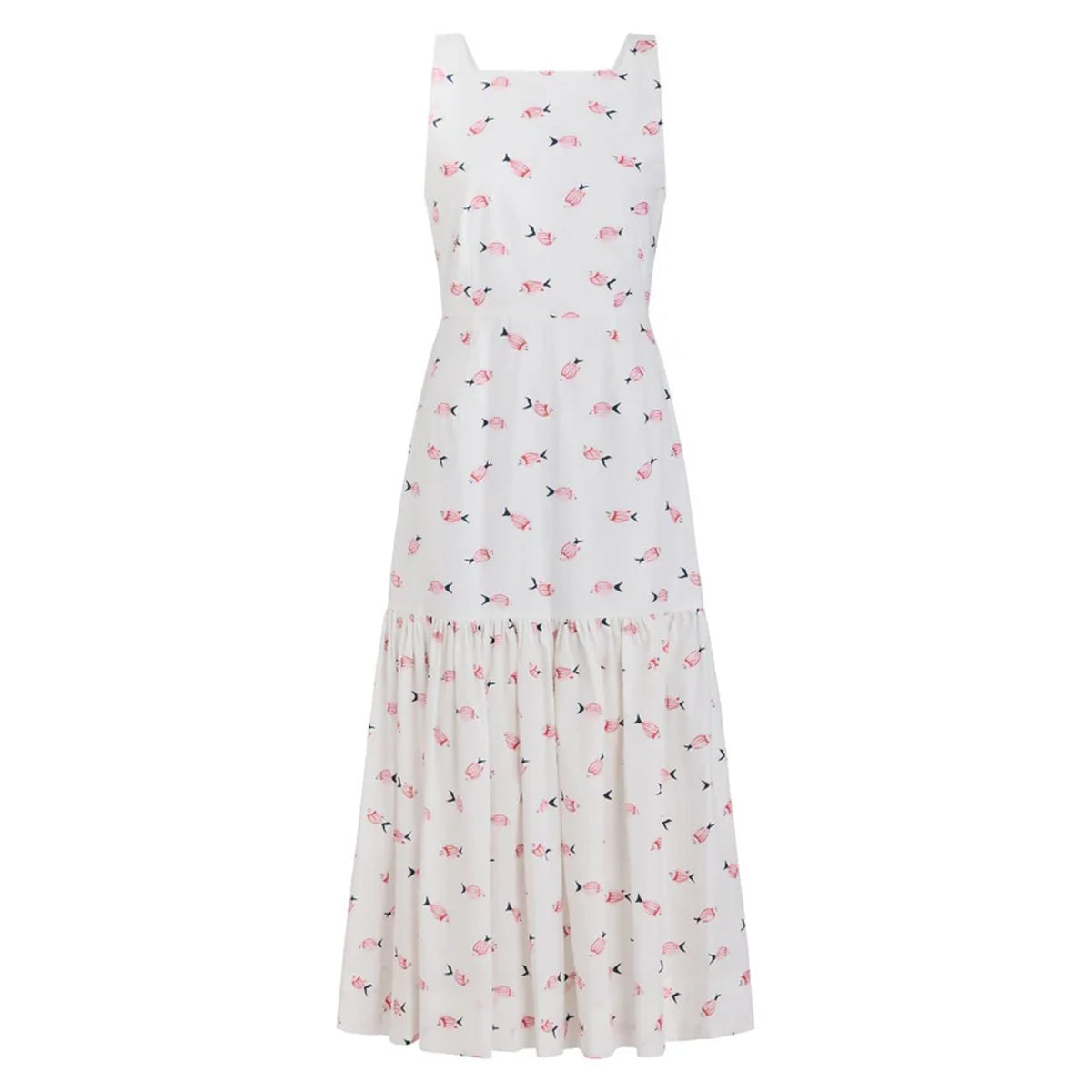 Low-Back Dress in Vintage Pink Fish