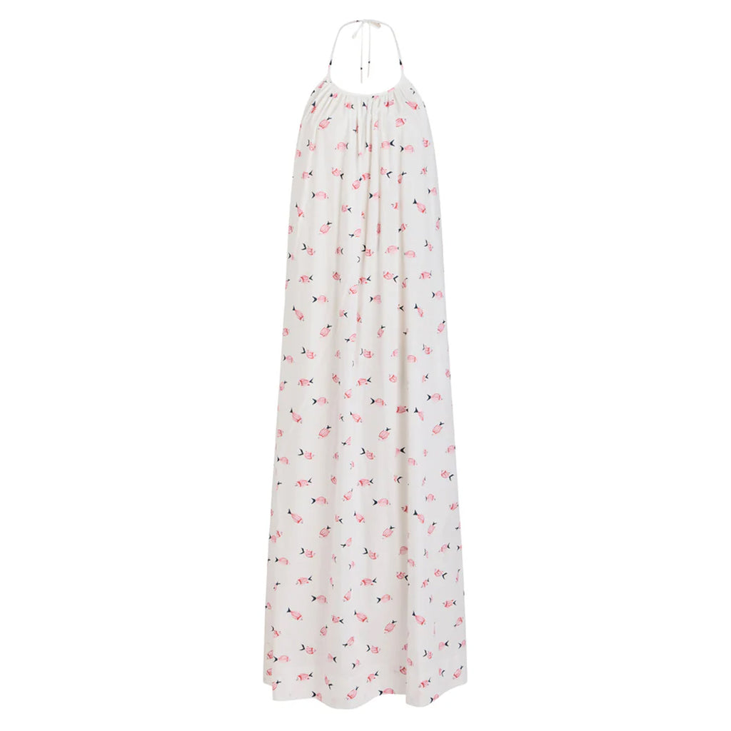 Halter Dress in Vintage Pink Fish