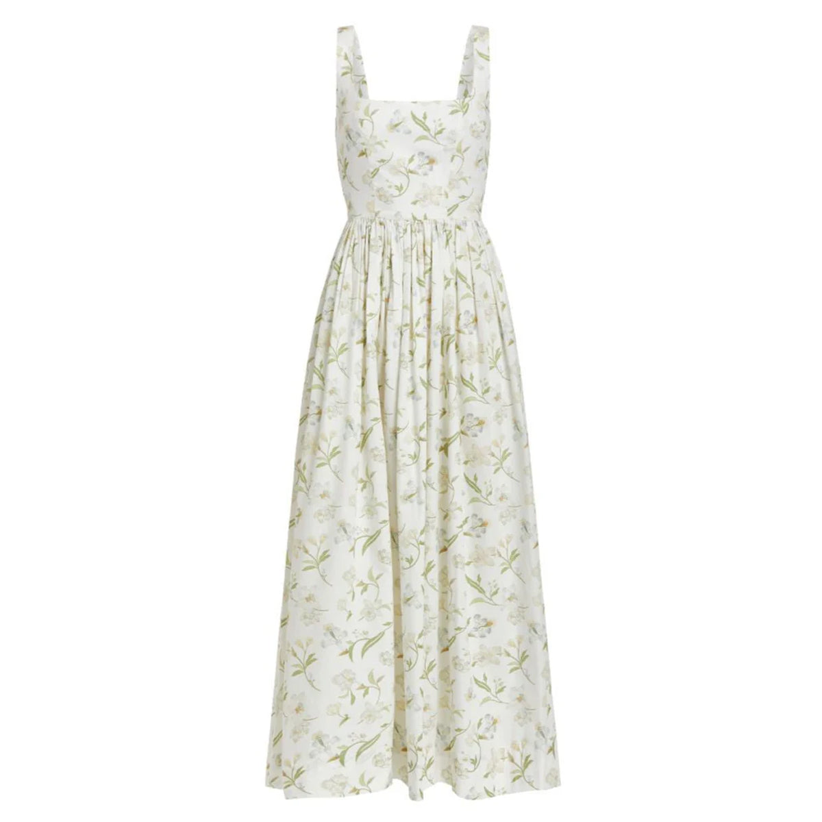 Scoop Neck Dress in White Hibiscus