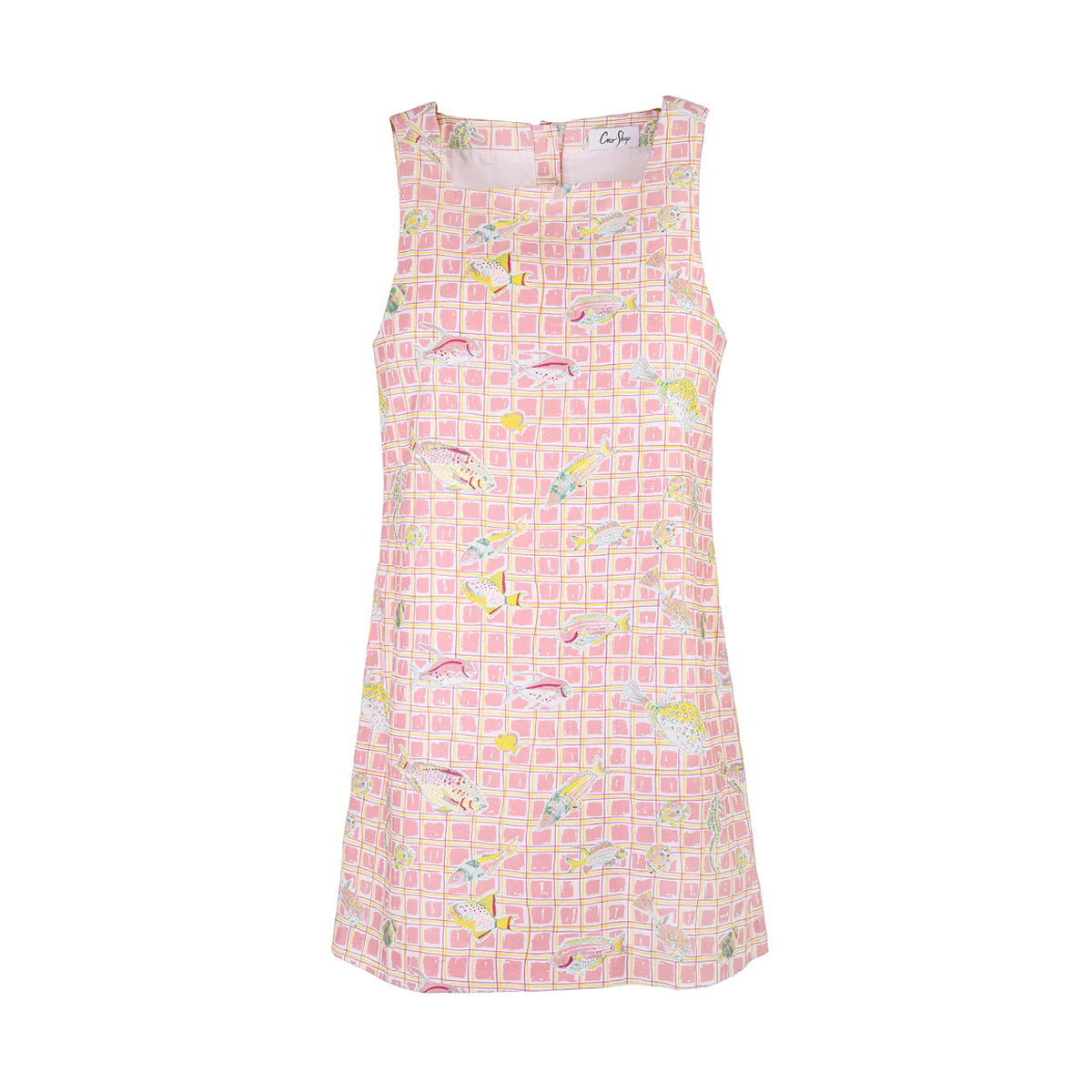 OTM Exclusive: Classic Mini Shift Dress in Pink Fishing Net