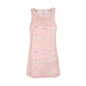 OTM Exclusive: Classic Mini Shift Dress in Pink Fishing Net