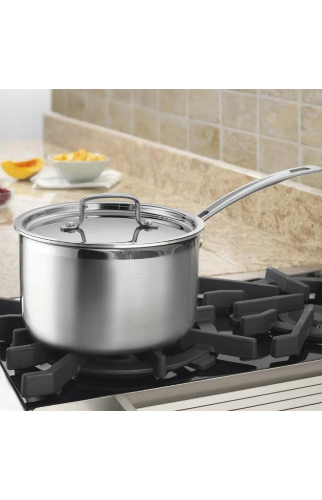 4 Quart Saucepan with Cover in Stainless Steel