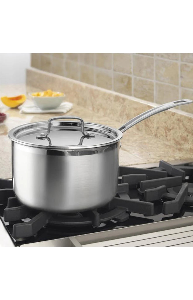 4 Quart Saucepan with Cover in Stainless Steel