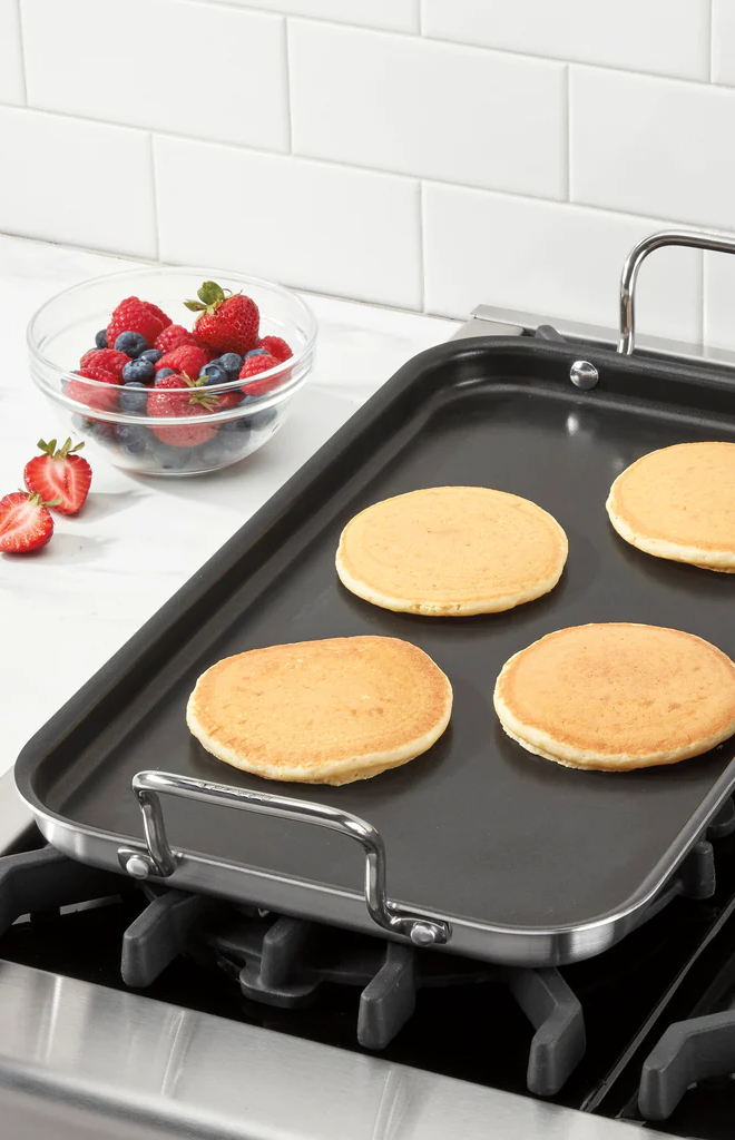 Double Burner Griddle in Stainless Steel